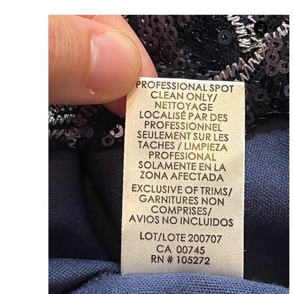 JS Collections dress Clara apron ankle length gown blue size 6 - Picture 7 of 8